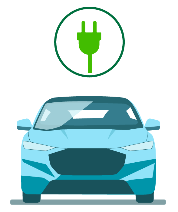 Illustration of BEV with icon
