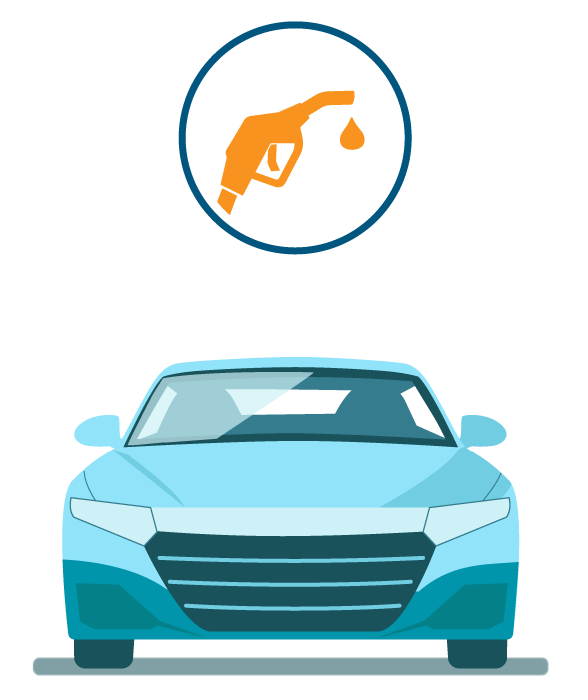 Illustration of HEV with icon